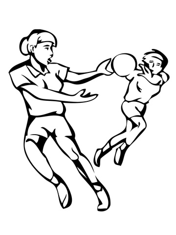 Handball Match Coloring Page